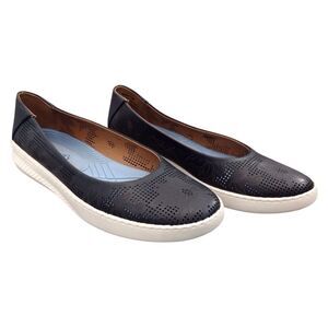 BARETRAPS Loafers Size 7.5M Womens Slip-on Dark Blue Slippers Boat Shoes Slides